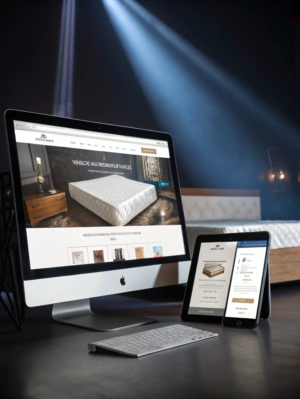 A modern, sleek website displayed on various devices, highlighting responsive design and user interface, showcasing Limitless Digital Solutions' Website Design & Development service.